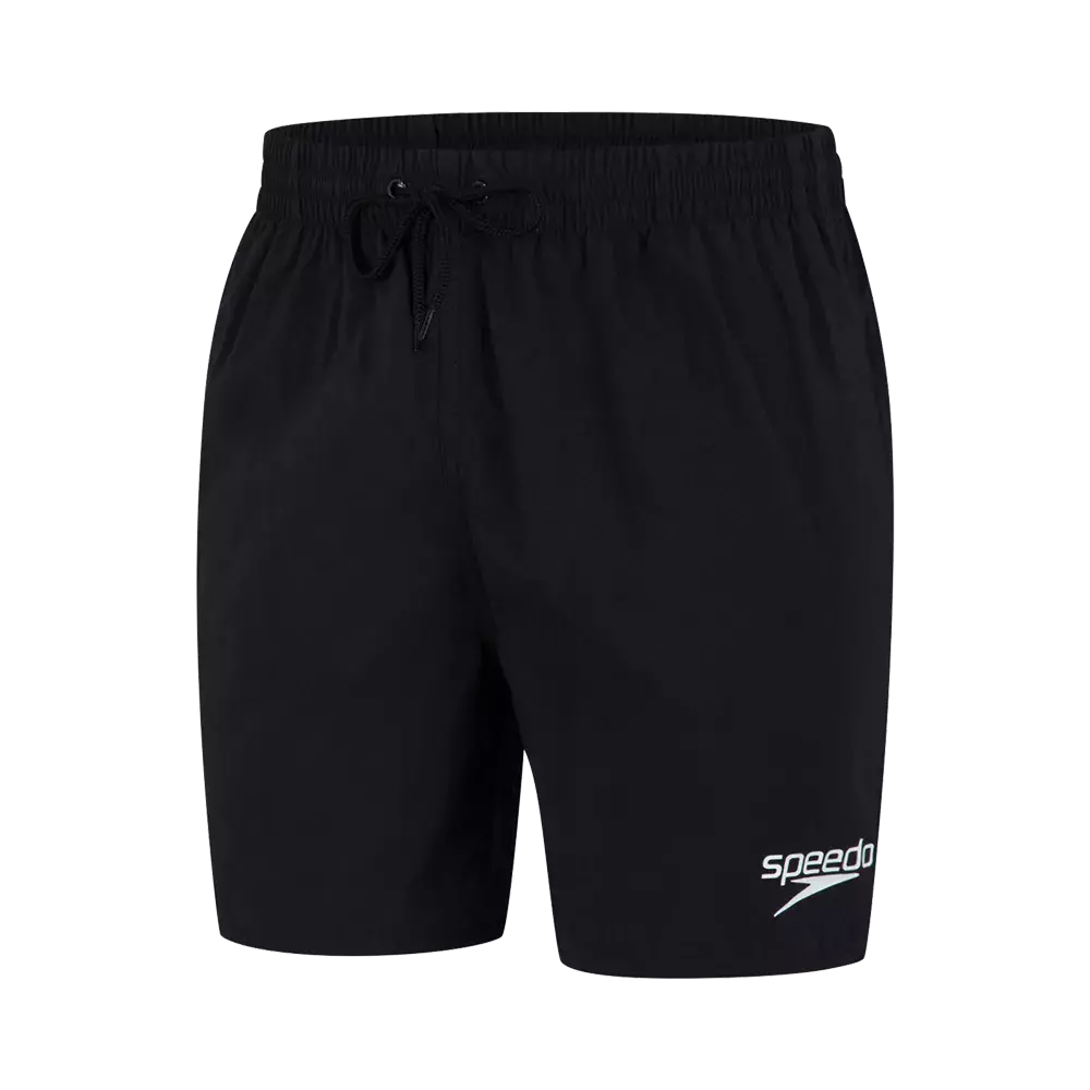 Et par enkle, sorte bade- eller træningsshorts med elastisk talje og regulerbar snøre foran. Materialet fremstår let og hurtigtørrende, designet til svømning og aktive stranddage. Shortsene har en minimalistisk silhuet, kort benlængde til midt på låret og et hvidt Speedo-logo nederst på venstre ben. Stilrene og funktionelle til både træning og afslapning ved vandet.