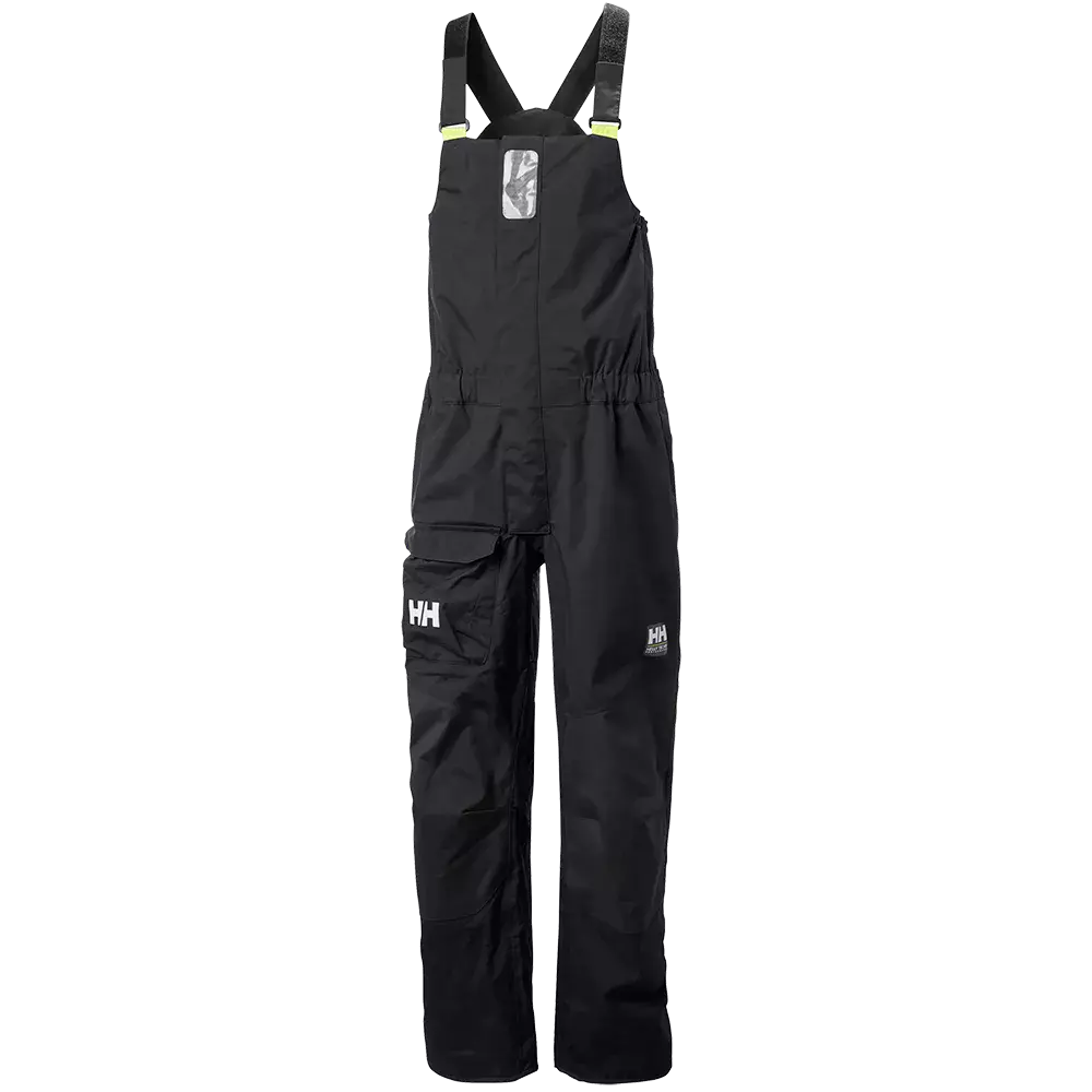 selebukser fra Helly Hansen med justerbare skulderstropper, indbygget refleks på brystet og små gule detaljer ved stropperne. Bukserne har elastisk talje, forstærkede knæ, en stor sidelomme med klap og HH-logo på benet. Funktionel og robust beklædning designet til sejlads eller krævende udendørsarbejde, vandtæt og slidstærk finish. Med flere praktiske lommer og forstærkede syninger for lang holdbarhed.