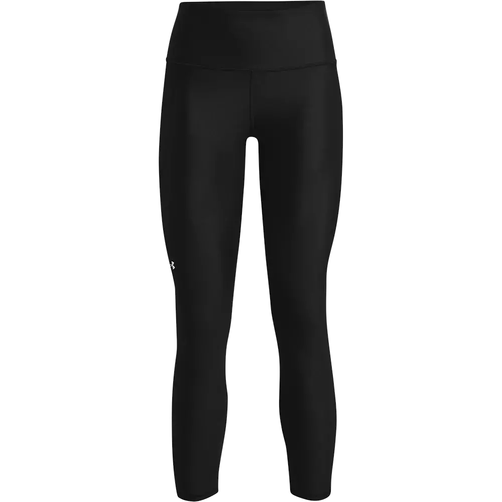 Et par sorte træningsleggings med høj talje og tætsiddende pasform, designet til både træning og hverdag. Materialet virker elastisk og glat med en mat finish, der følger benets linjer ned til anklen. Der er en diskret sidesøm og et lille, hvidt logo på låret, hvilket giver et minimalistisk og funktionelt udtryk. Ideelle til løb, yoga eller styrketræning.