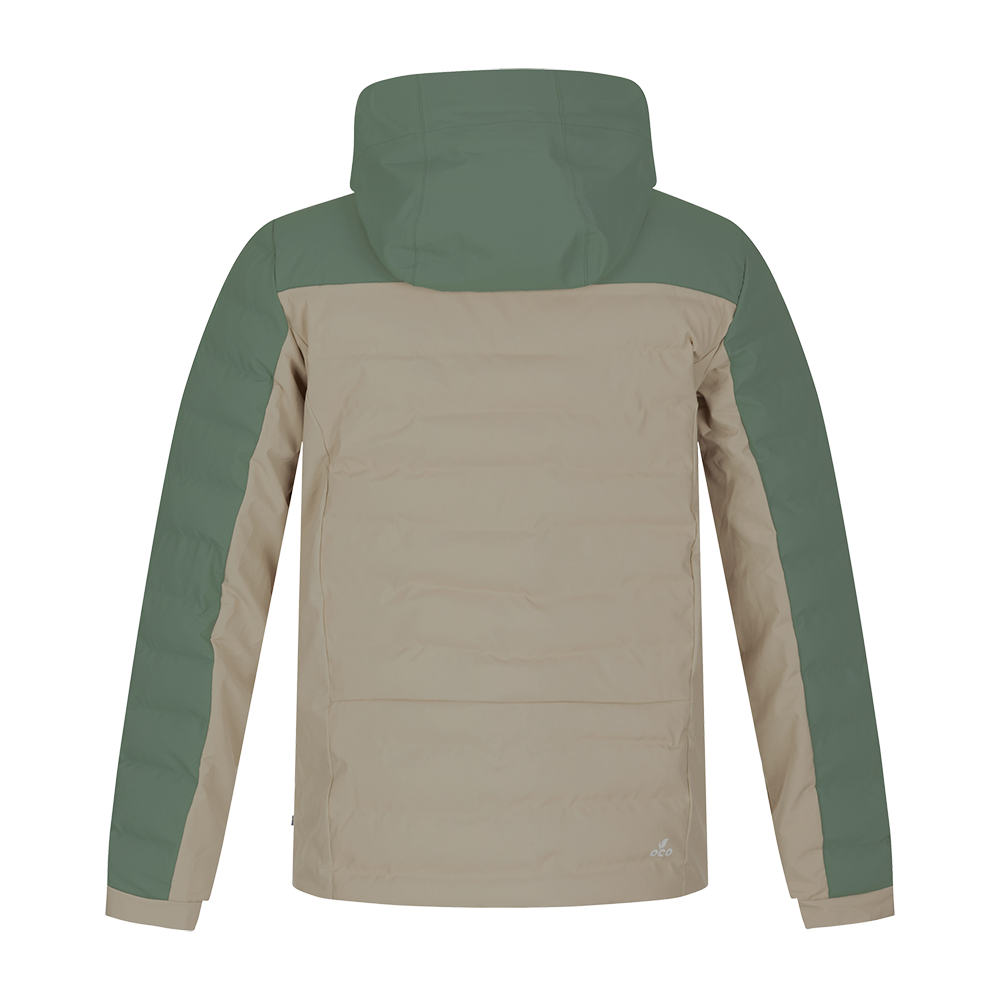 Jakken "2117 of Sweden Ajke 3 Layer Padded Jacket" er designet til moderne, aktive mænd. Denne vinter- og skijakke er udført i en attraktiv beige og grøn farvekombination, hvilket giver den et frisk og stilfuldt udseende. Jakken er fremstillet med tre lag polstring for optimal varme og komfort, og har funktionelle detaljer som lynlåslommer og justerbar hætte, der gør den ideel til både skiture og daglig brug i de kolde måneder.
