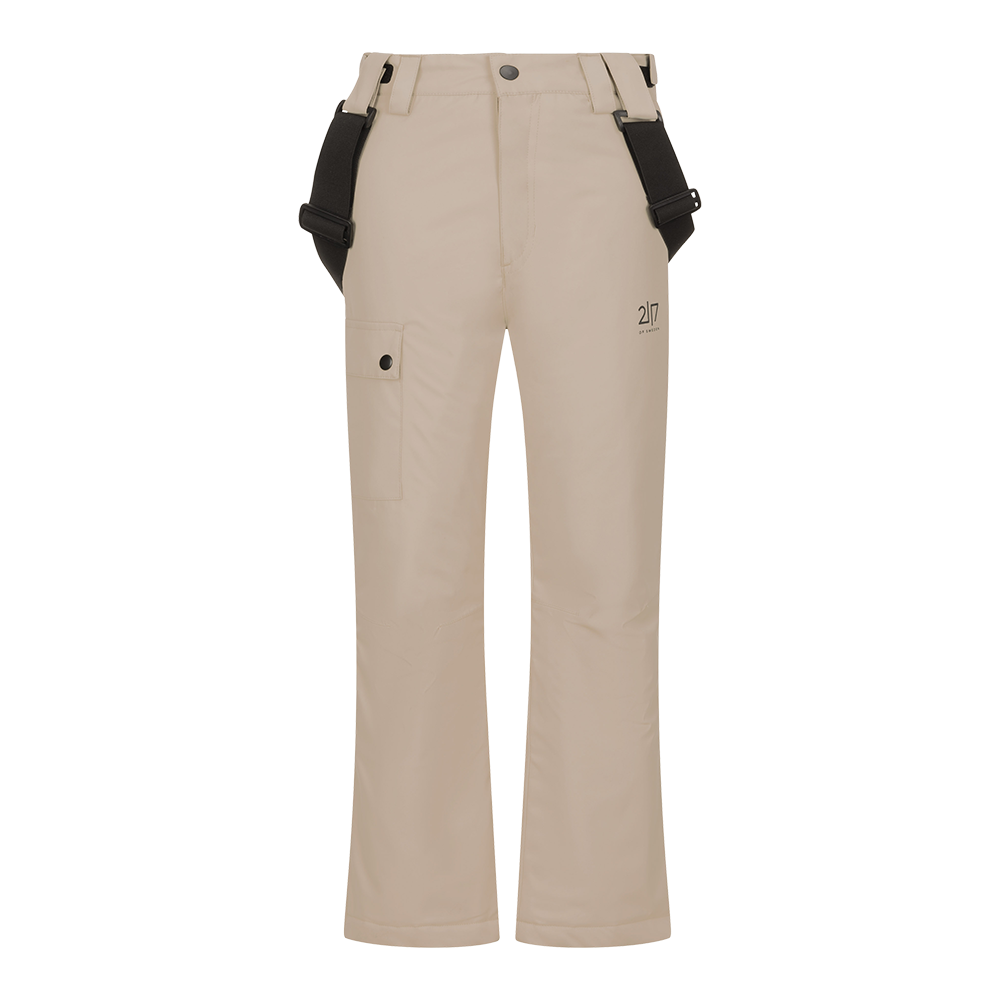 2117 of Sweden Jr Misan Padded Ski Pants er designet til børn, der ønsker funktionalitet og stil på skiferien. Disse skibukser er udført i en dæmpet beige farve og har praktiske sorte seler, som kan justeres for optimal pasform. Foruden flere lommer, som er ideelle til opbevaring af småting, bærer bukserne også mærkets logo diskret placeret på låret. Disse bukser garanterer varme og komfort under kolde vinterdage på pisterne.