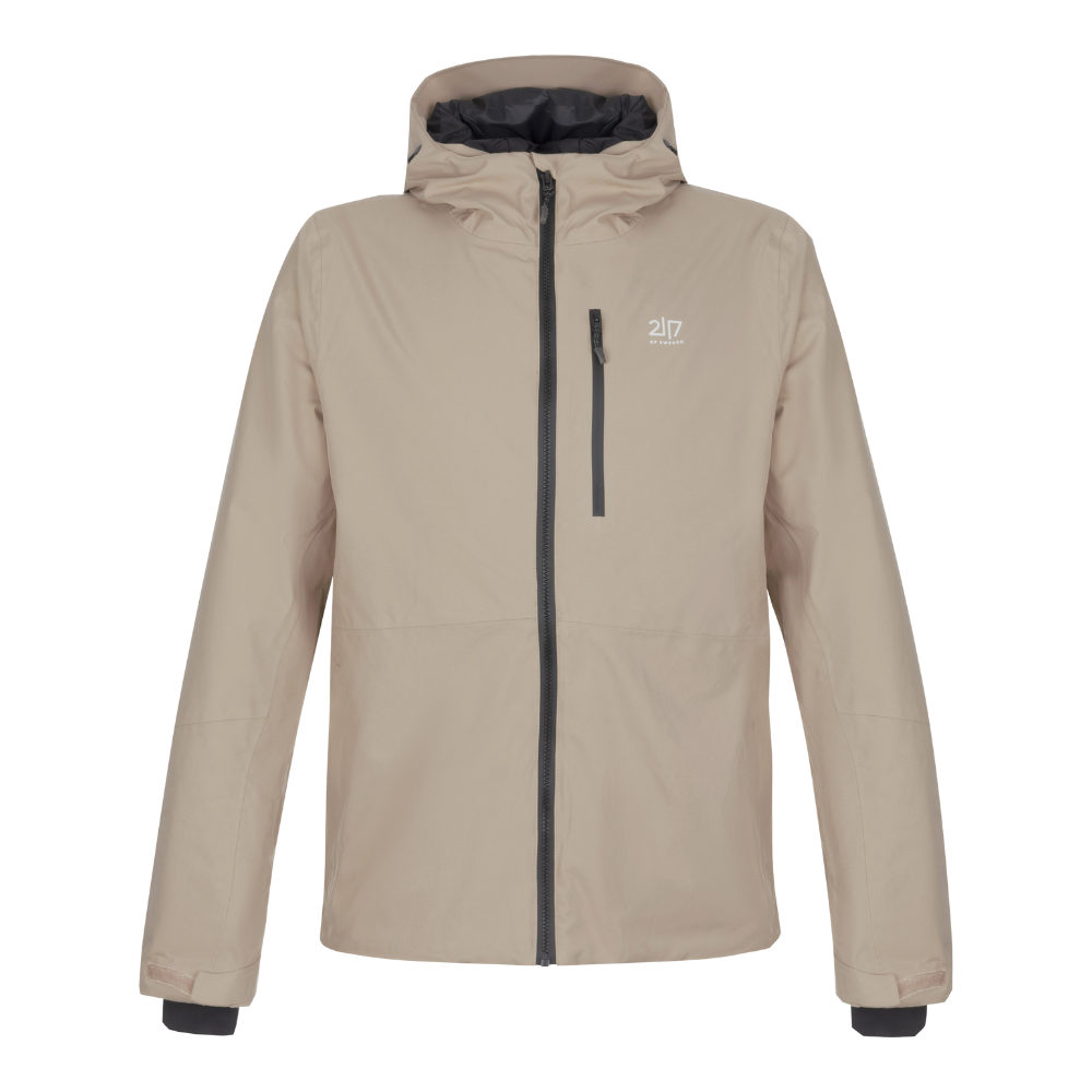 Denne "2117 of Sweden Kabo Padded Ski Jacket" er designet til herrer og ideel til skituren. Jakken har en stilet sandfarve og fremstår med en diskret, vertikalt placeret brystlomme og et subtilt logo på venstre bryst. Den højteknologiske konstruktion sikrer både vandtæthed og åndbarhed, mens det polstrede design holder dig varm under kolde vinterforhold. En perfekt balance mellem funktionalitet og mode på skibakken.