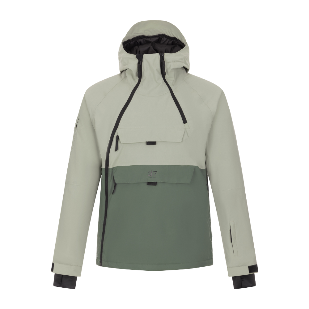2117 of Sweden Nelkerim Padded Ski Anorak er den ideelle følgesvend til skieventyr. Denne teknisk avancerede herre skijakke er konstrueret i et holdbart materiale med et vandsøjletryk på 15.000mm og åndbarhed på lige så meget, hvilket sørger for optimal beskyttelse og komfort i koldt vejr. Jakken har en stilfuld tofarvet design i lys beige og mørkegrøn, praktisk kængurulomme og justerbar hætte, perfekt til aktive dage i sneen.
