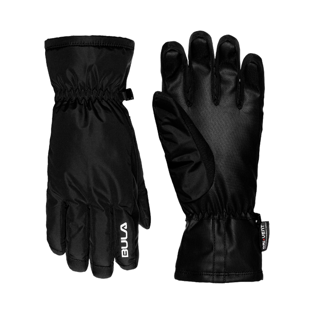 Et par sorte, isolerede vinterhandsker med enkelt og funktionelt design. Handskerne har forstærket, skridsikkert materiale i håndfladen, lange manchetter og elastik ved håndleddet for tæt pasform. Yderstoffet virker vandafvisende, og det diskrete logo ved fingeren giver et sporty præg. De ser robuste ud til udendørs brug i koldt vejr, samtidig med at de bevarer bevægelighed i fingrene.