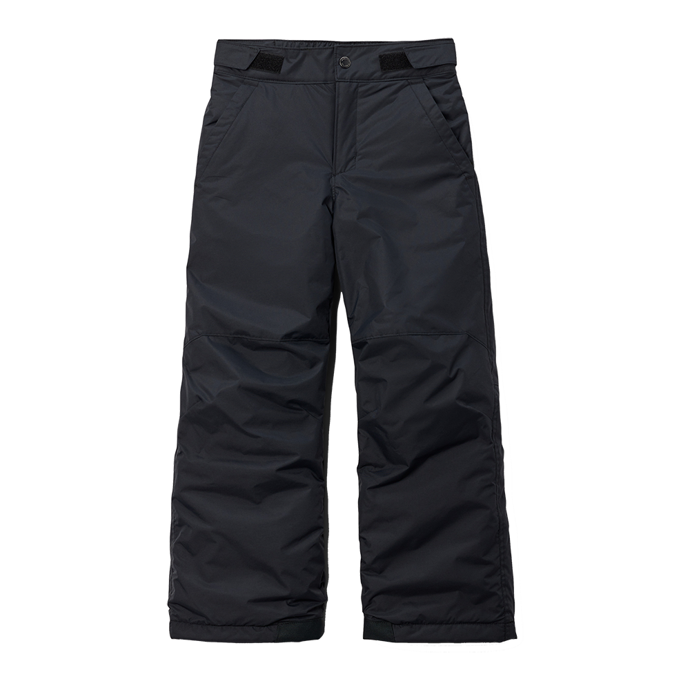 Et par sorte, isolerede skibukser i vandafvisende materiale med robust finish. Bukserne har justerbar talje med velcro, lommer foran, forstærkede knæpartier og en rummelig, lige pasform, som giver plads til bevægelse. Polstringen sikrer varme og komfort i koldt vejr, mens slidstærke kanter ved anklerne beskytter mod sne og slitage. Velegnet til aktive vinteraktiviteter.