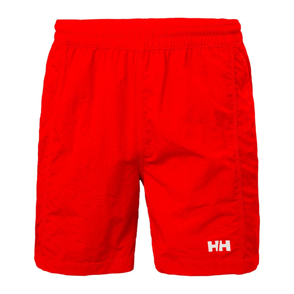 Røde sportsshorts i letvægtsstof med elastisk talje og diskrete sidelommer. Enkel, funktionel pasform med synlige sømme og et hvidt HH-logo nederst på venstre ben. Farven er intens rød og giver et markant, energisk udtryk, mens materialet fremstår hurtigtørrende og slidstærkt. Perfekte til træning, stranden eller afslappet hverdagsbrug. Designet er minimalistisk og tidløst.