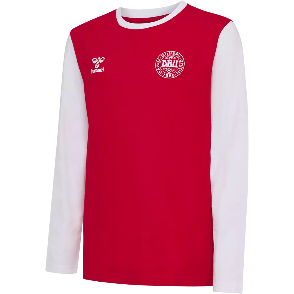 Hummel Jr DBU Fan Block LS Tee - Børne Langærmet T-shirt