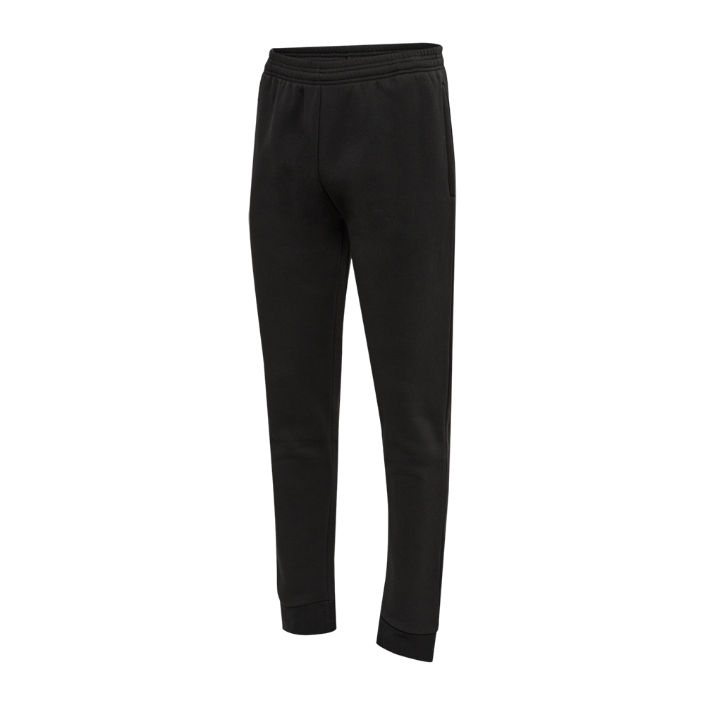 Disse sorte joggingbukser har et enkelt og funktionelt design med elastisk talje og ribmanchetter ved anklerne. Bukserne fremstår tætsiddende i et indsnævret snit, med sidelommer og en blød, fleece-lignende inderside for ekstra varme og komfort. De egner sig til både træning og afslapning, og den neutrale farve gør dem lette at kombinere med forskellige overdele.