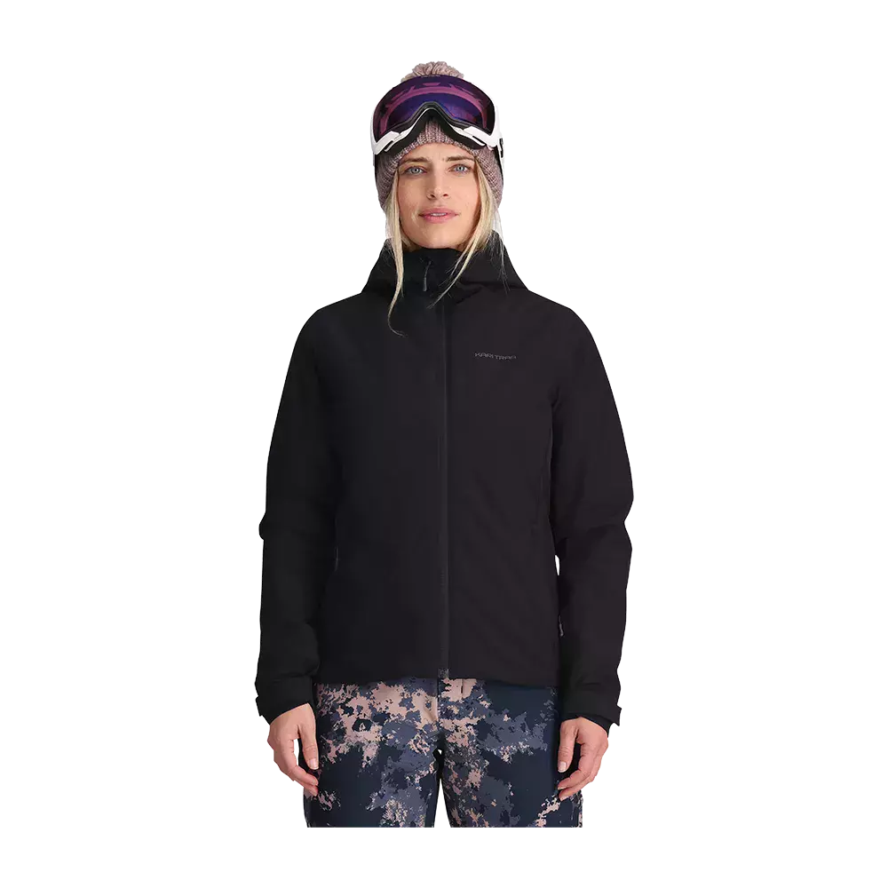 Kari Traa W Emma Ski Jacket er en stilsikker og funktionel dame skijakke perfekt til vintersport. Jakken er udført i sort med diskret logo på brystet, og er designet med en højteknologisk Bionic Finish Eco® behandling, der sikrer vandafvisning. Funktioner inkluderer forseglede sømme, ærmelomme til skikort og velcrolukninger ved håndleddene, der alle bidrager til at maksimere komfort og beskyttelse mod vejrforholdene. Ideel til kvinder, der værdsætter både funktionalitet og stil på skibakken.