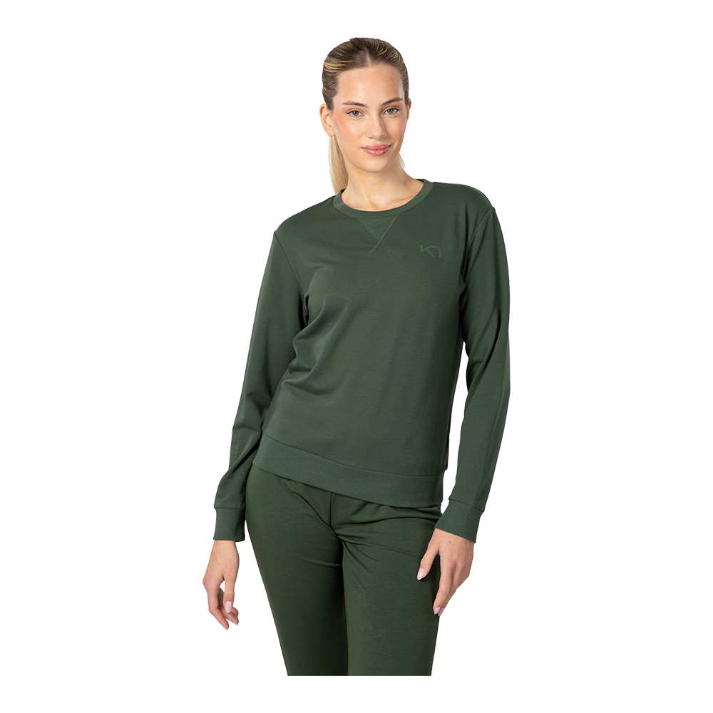 kari-traa-w-kari-crew-sweat-622846_Thyme_-dame-troeje-41391-olive-a.png