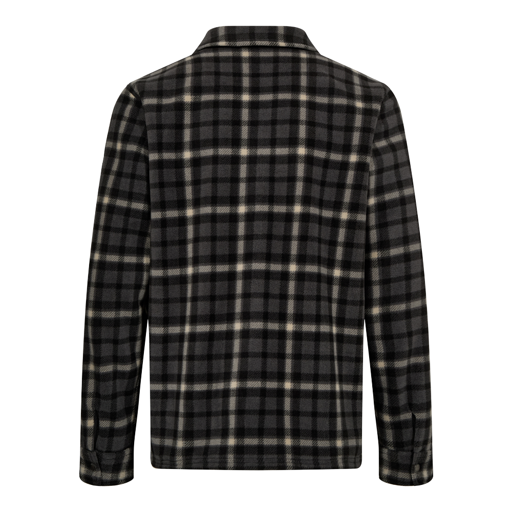 Denne Nanok Andy 25, Sr - Herre Fleecetrøje fra Nanok kombinerer komfort og stil i et klassisk ternet design. Trøjen fremstår i en attraktiv grå og sort farvekombination, hvilket gør den ideel til både hverdagsbrug og uformelle lejligheder. Den har to praktiske brystlommer og en behagelig opretstående krave, som lukkes med en lynlås foran. Fleecematerialet sikrer varme og blødhed, hvilket gør den perfekt til koldere dage.