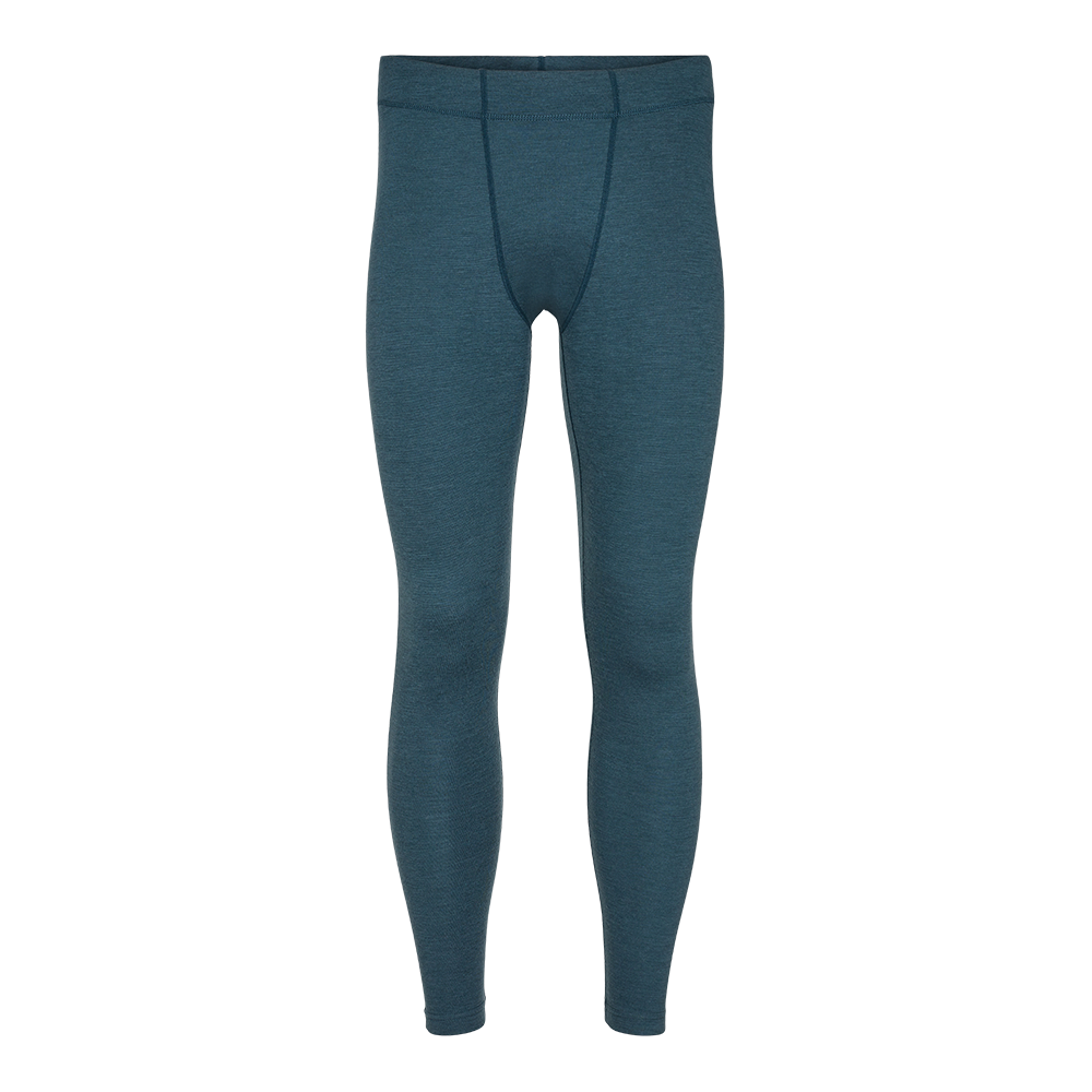 Et par tætsiddende, termo-lange underbukser i en dyb petrolblå farve. De har en elastisk linning, flade syninger og en anatomisk formet skridtsøm for øget komfort og bevægelsesfrihed. Stoffet fremstår fintstrikket og isolerende, ideelt som baselag til kolde dage eller udendørsaktiviteter. Designet er enkelt og funktionelt uden pynt, med fokus på pasform, varme og svedtransport.