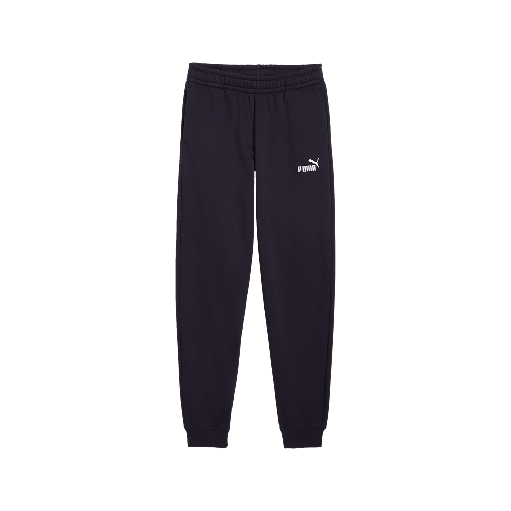 Disse mørkeblå, klassiske sweatpants fra Puma har et enkelt og sportsligt design med elastisk talje og rib i anklerne. De er lavet i blødt, børstet materiale, der giver varme og komfort, og har lommer i siderne samt det hvide Puma-logo på låret. Bukserne passer godt til både træning og afslappet hverdagstøj med en let tætsiddende pasform.