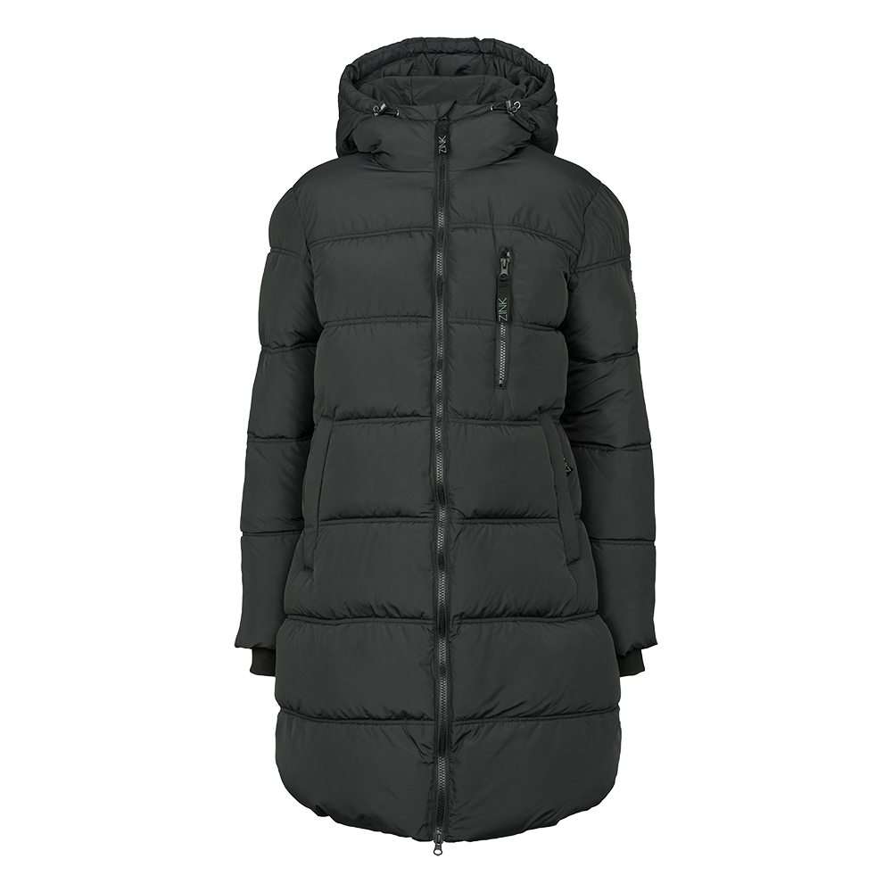 Denne elegante Zink W Gunilla jakke er designet til kvinder, der søger både varme og stil i vintermånederne. Farven er en dyb mørkegrå, og jakken har en fuldlængde lynlås foran sammen med en beskyttende hætte. Flere lynlåslommer er både funktionelle og stilfulde, hvilket giver praktisk opbevaring og et moderne udseende. Denne jakke fra Zink sikrer, at du forbliver varm og komfortabel, uanset vejret.