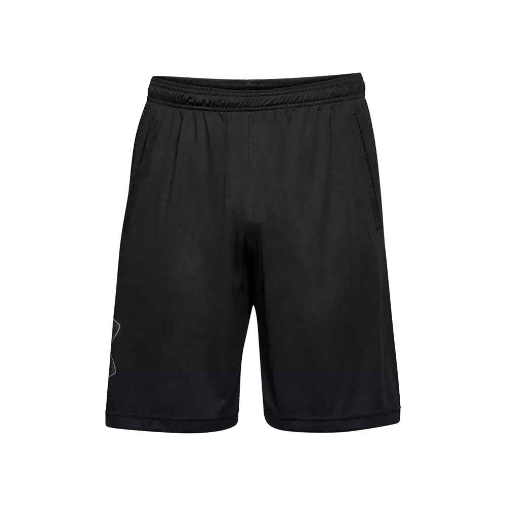Et par sorte, knælange træningsshorts i et let og åndbart materiale. Bukserne har en elastisk talje med snøring, diskrete sidelommer og en løs, afslappet pasform der giver god bevægelsesfrihed. Den matte overflade og enkle design gør dem velegnede til både sport og hverdagsbrug. Nemme at vaske og hurtigtørrende, perfekte til træning eller fritid.