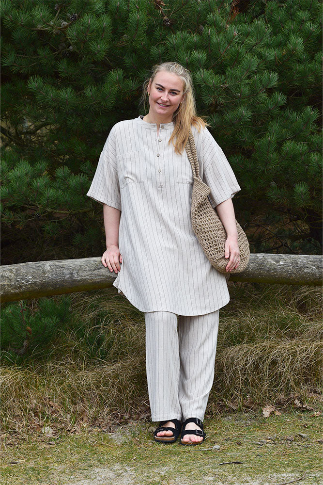 Fabrin Copenhagen Linen Tunic Stripe 24, W. - Dame Skjorte