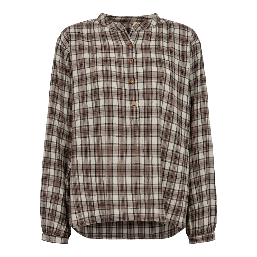 Fabrin Kariertes Crepe-Shirt 26, W. - Damenbluse