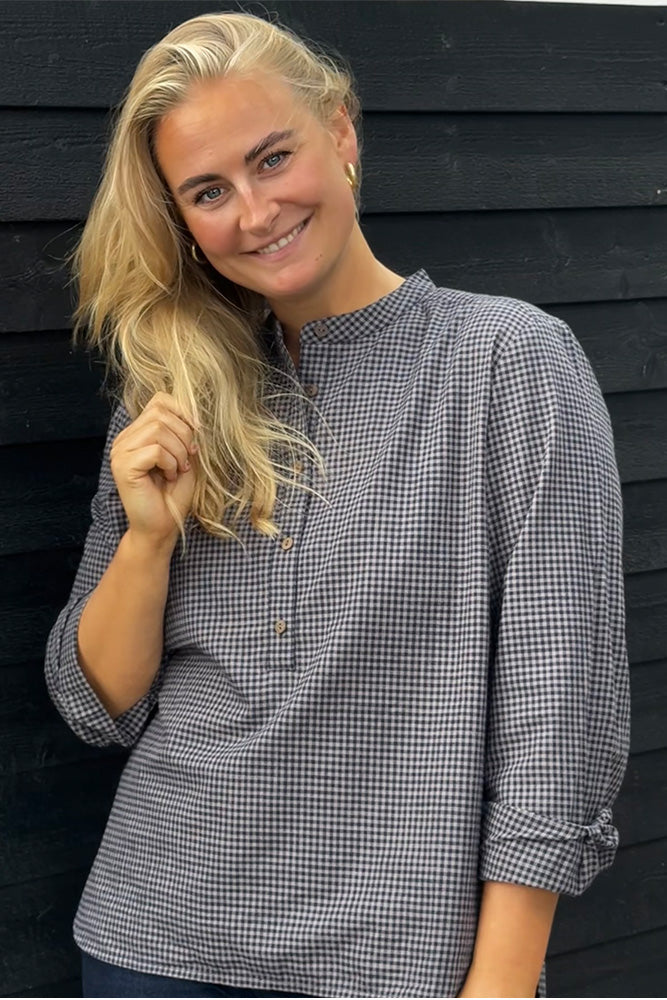 Checked Blouse 24, W. - Dame Skjorte