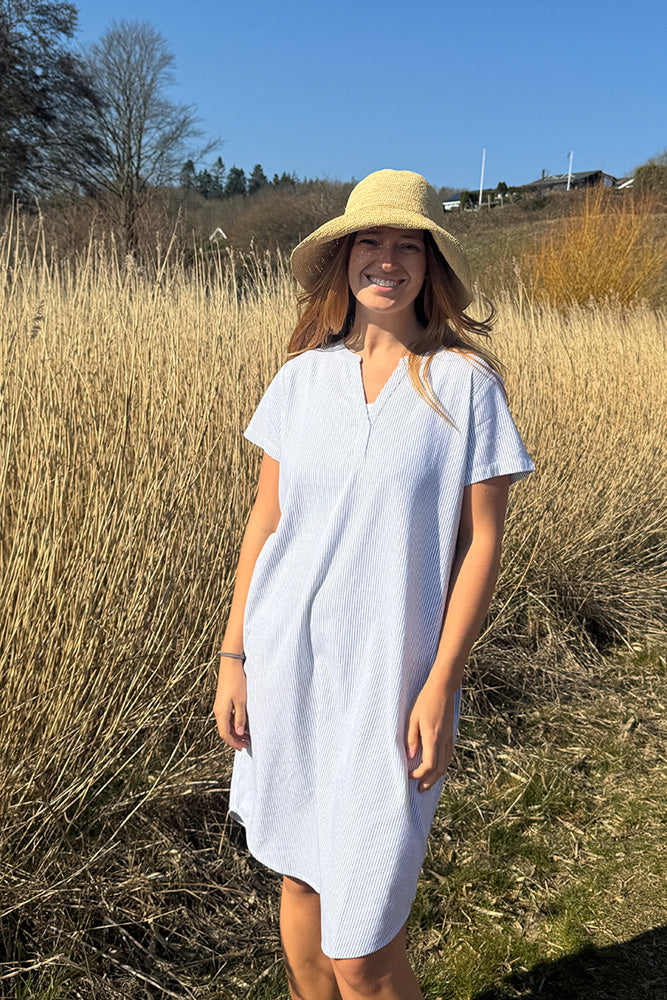 Fabrin Copenhagen Stripe Dress V-Neck 25, W. - Dame Kjole