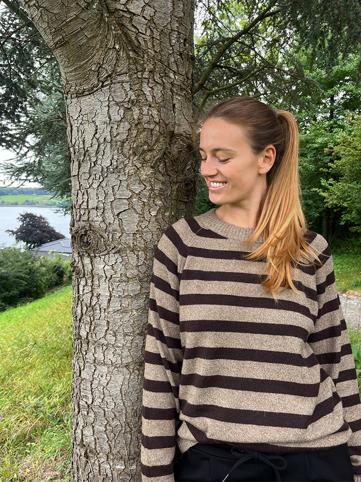 Fabrin Copenhagen Pullover Rib Neck Stripe 25, W - Dame Striktrøje