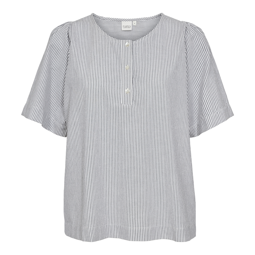 Fabrin Copenhagen Stripe Blouse w. Buttons 25, W - Dame Skjorte