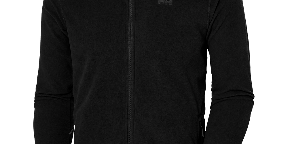En sort fleecejakke med fuld lynlås og stående krave, designet til varme og komfort. Jakken har lange ærmer, to sidelommer med lynlås og et diskret HH-logo på brystet. Materialet virker blødt og tætvævet, ideelt som mellemlag eller til kølige dage. Det enkle, funktionelle snit gør den alsidig til hverdag og friluftsliv.