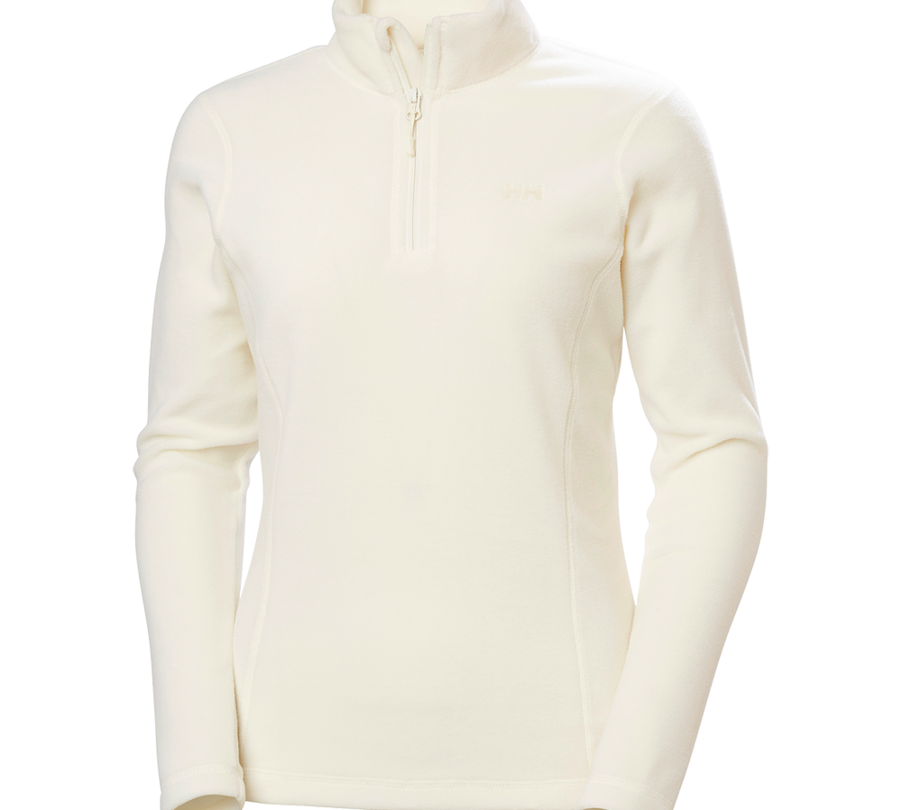 En elegant, offwhite fleece-trøje med høj krave og kort lynlås i fronten. Den tætsiddende pasform og lange ærmer giver et enkelt, stilrent udtryk, perfekt til lag-på-lag om efteråret og vinteren. Blødt, børstet materiale sikrer varme og komfort, mens diskret logo på brystet tilføjer et stilfuldt, men nedtonet brandpræg. Ideel til aktive dage.