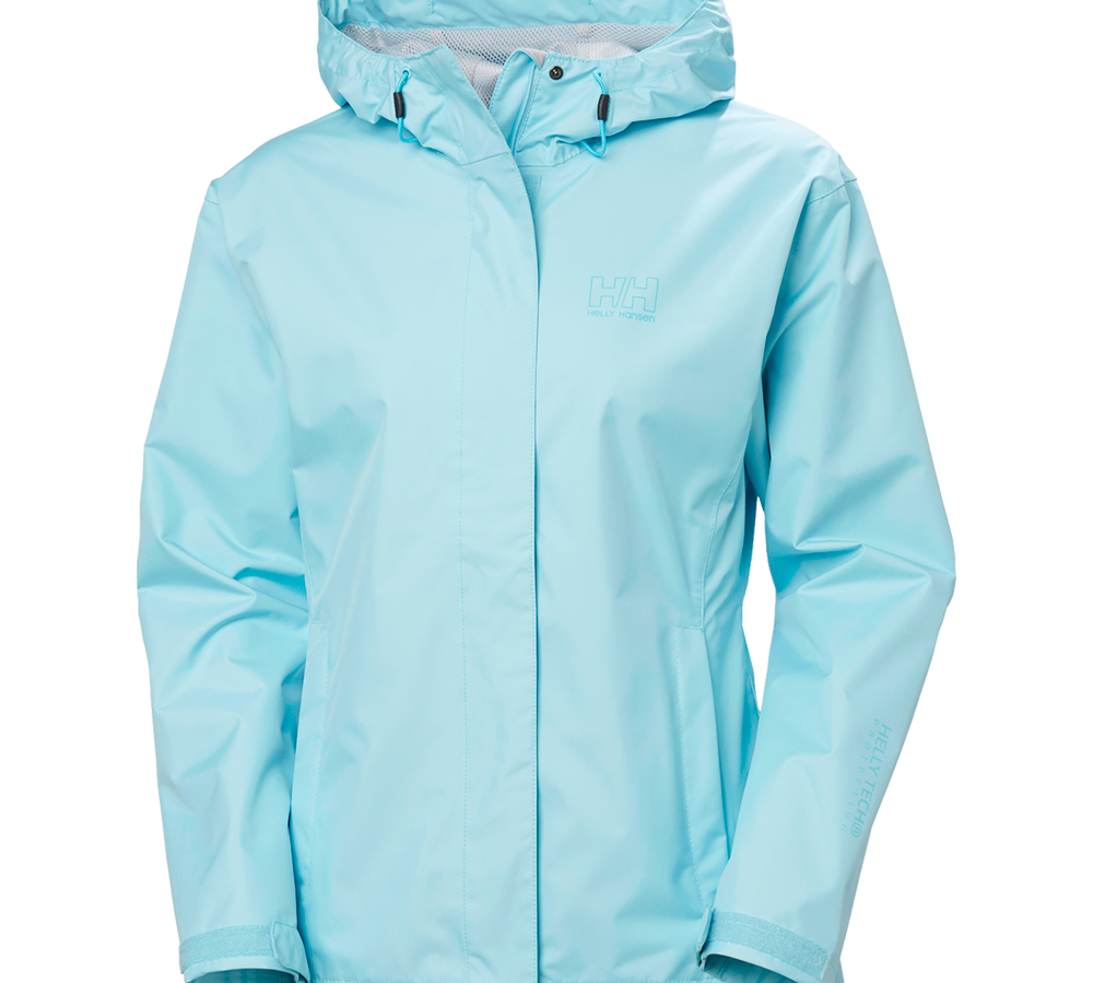 Helly Hansen W Seven J Jacket er en dame regnjakke i en tiltalende lys blå farve. Jakken er udstyret med HELLY TECH® Protection, hvilket gør den vandtæt, vindtæt og åndbar. Funktionerne omfatter en justerbar hætte, tapede sømme, og YKK®-lynlåse, der sikrer både funktionalitet og komfort. Med sit enkle design og PFC-fri DWR-behandling er denne jakke ideel til både hverdagsbrug og friluftsliv.