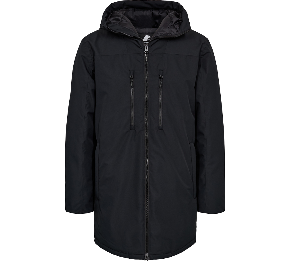 Nanok Oslo Parka 25, Sr er en praktisk og stilfuld herre vinterjakke, der er ideel til kolde dage. Jakken har en afslappet pasform og kommer i en klassisk sort farve, der gør den alsidig til enhver garderobe. Den er designet med en justerbar hætte og flere lynlåslommer, som sikrer funktion og opbevaring. OBS: Jakken er stor i størrelsen, og det anbefales at vælge en størrelse mindre end normalt.