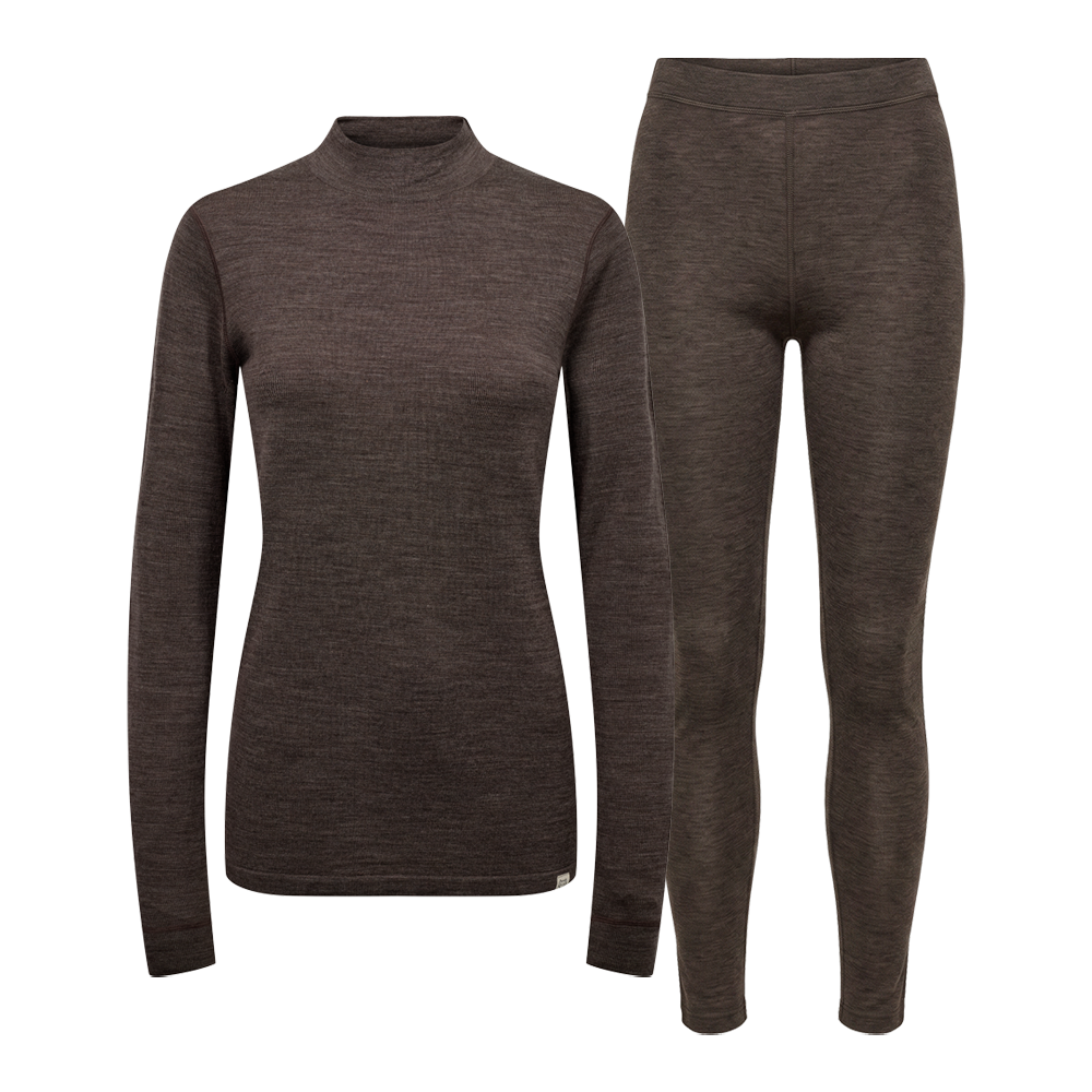 NORD Wool Set W - Damen Wollunterwäsche (Braun)
