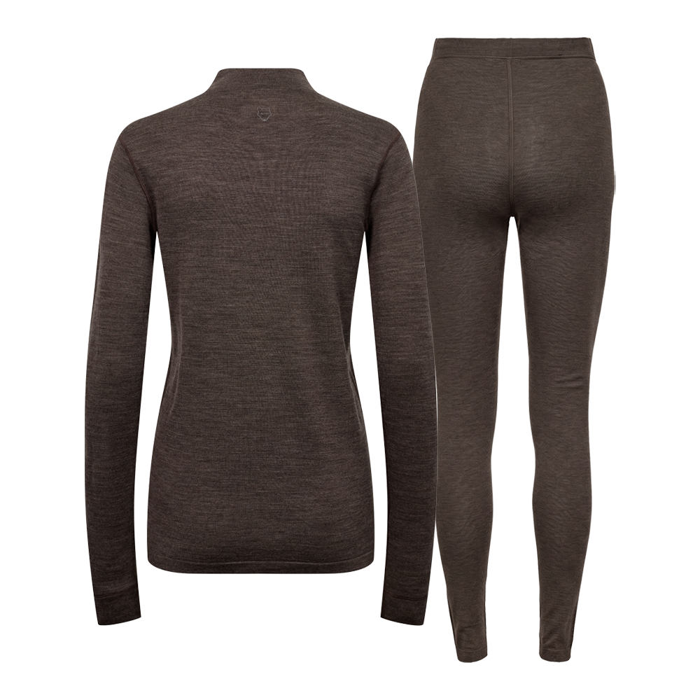 NORD Wool Set W - Damen Wollunterwäsche (Braun)