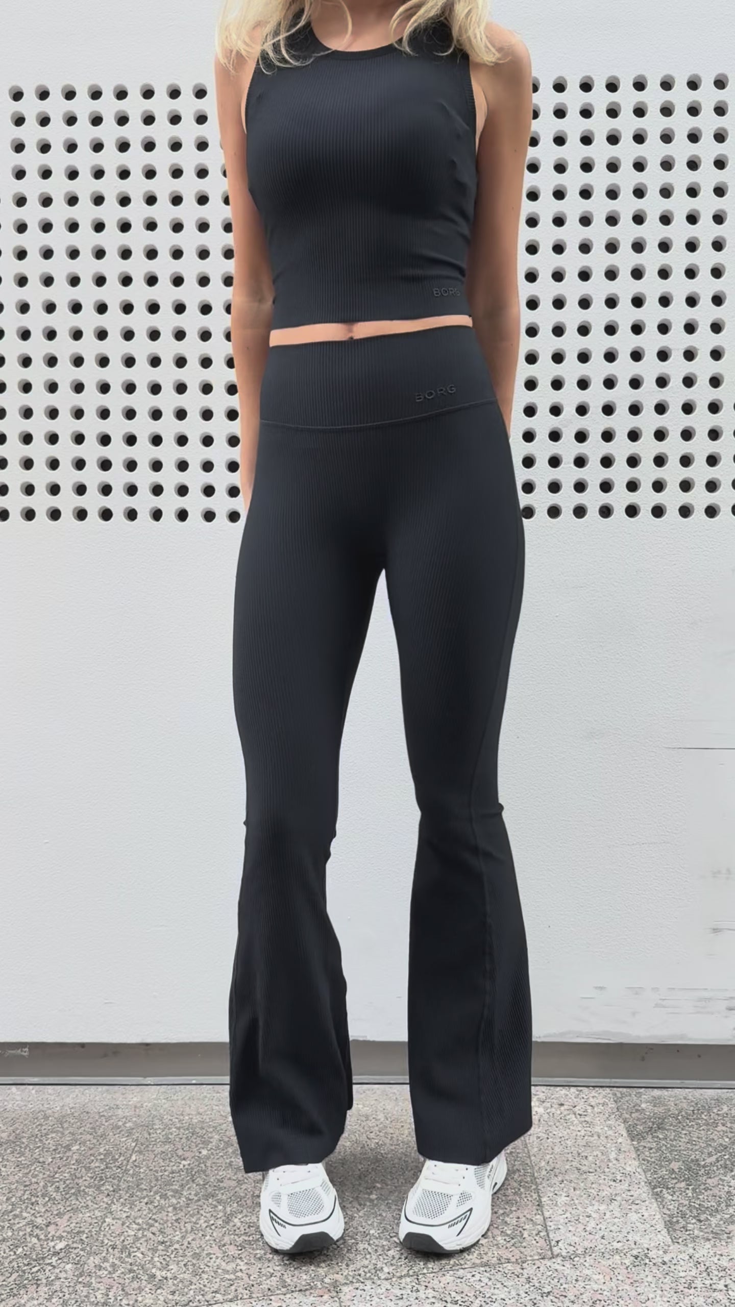 Björn Borg W Studio gerippte Flare-Leggings - Damen-Leggings