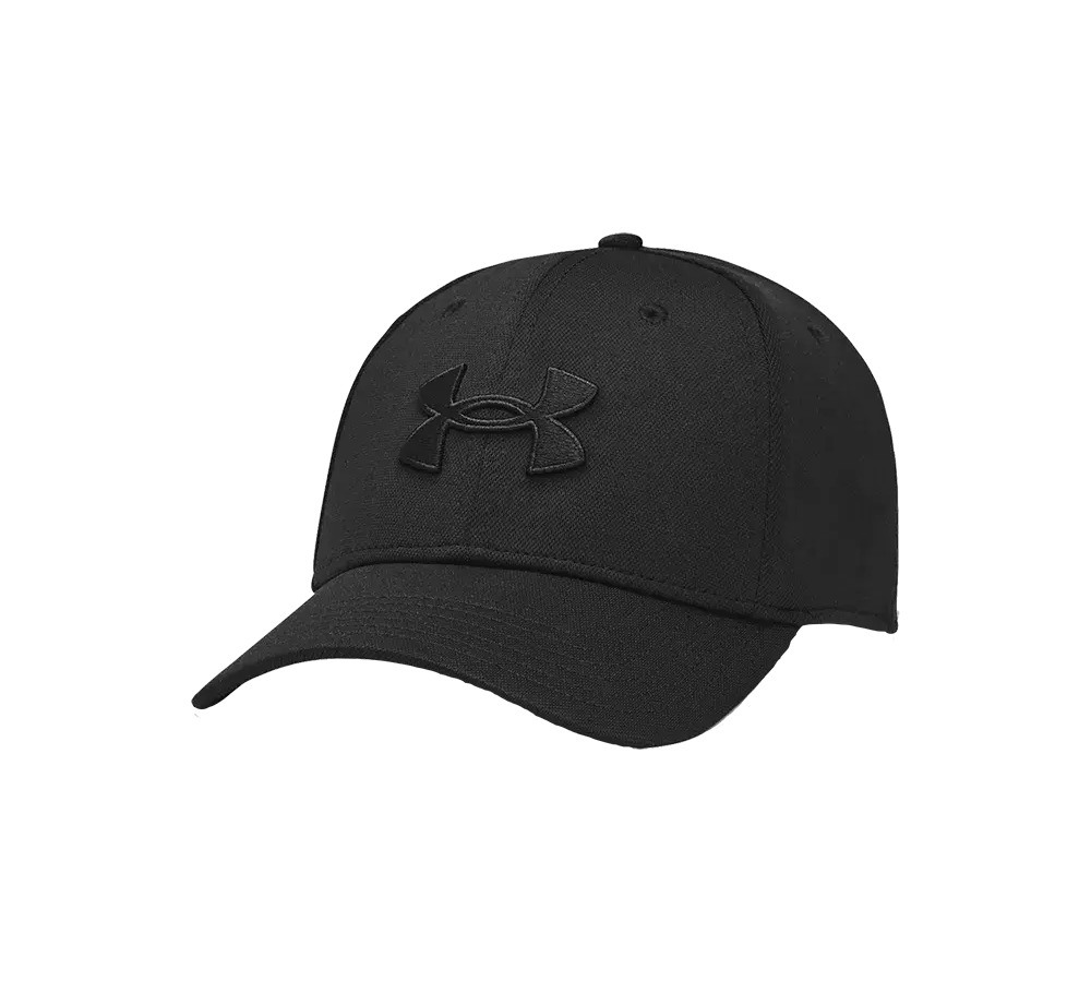 Sort baseball-cap fra Under Armour i enkel og sporty stil. Kasketten har buet skygge, sekspanel-design og synligt broderet logo foran i ton-i-ton. Materialet virker robust og let struktureret med ventilationshuller på toppen. Den klassiske form giver god pasform og solbeskyttelse, velegnet til træning, fritid eller hverdagsbrug, og passer både til mænd og kvinder.